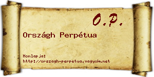 Országh Perpétua névjegykártya