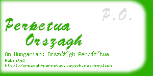 perpetua orszagh business card